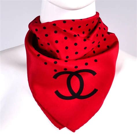 chanel silk scarf red white|Chanel silk scarf vintage.